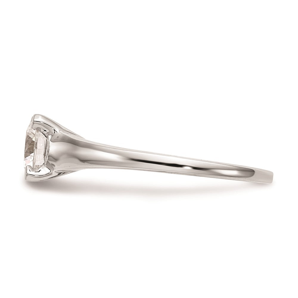 1.00ct. CZ Solid Real 14k White Gold Solitaire Engagement Ring
