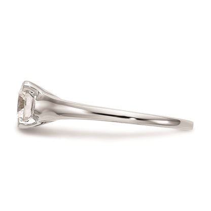 1.00ct. CZ Solid Real 14k White Gold Solitaire Engagement Ring