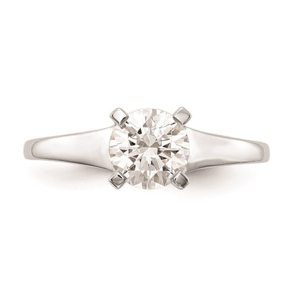 1.00ct. CZ Solid Real 14k White Gold Solitaire Engagement Ring