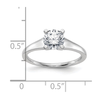 1.00ct. CZ Solid Real 14k White Gold Solitaire Engagement Ring
