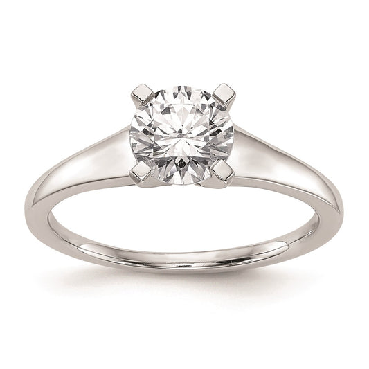 1.00ct. CZ Solid Real 14k White Gold Solitaire Engagement Ring