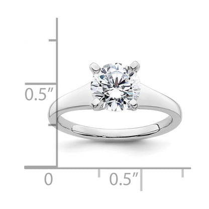 1.50ct. CZ Solid Real 14k White Gold Solitaire Engagement Ring