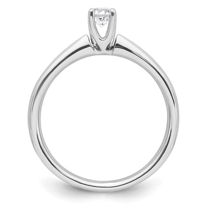 0.25ct. CZ Solid Real 14k White Gold Solitaire Engagement Ring