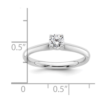 0.33ct. CZ Solid Real 14k White Gold Solitaire Engagement Ring