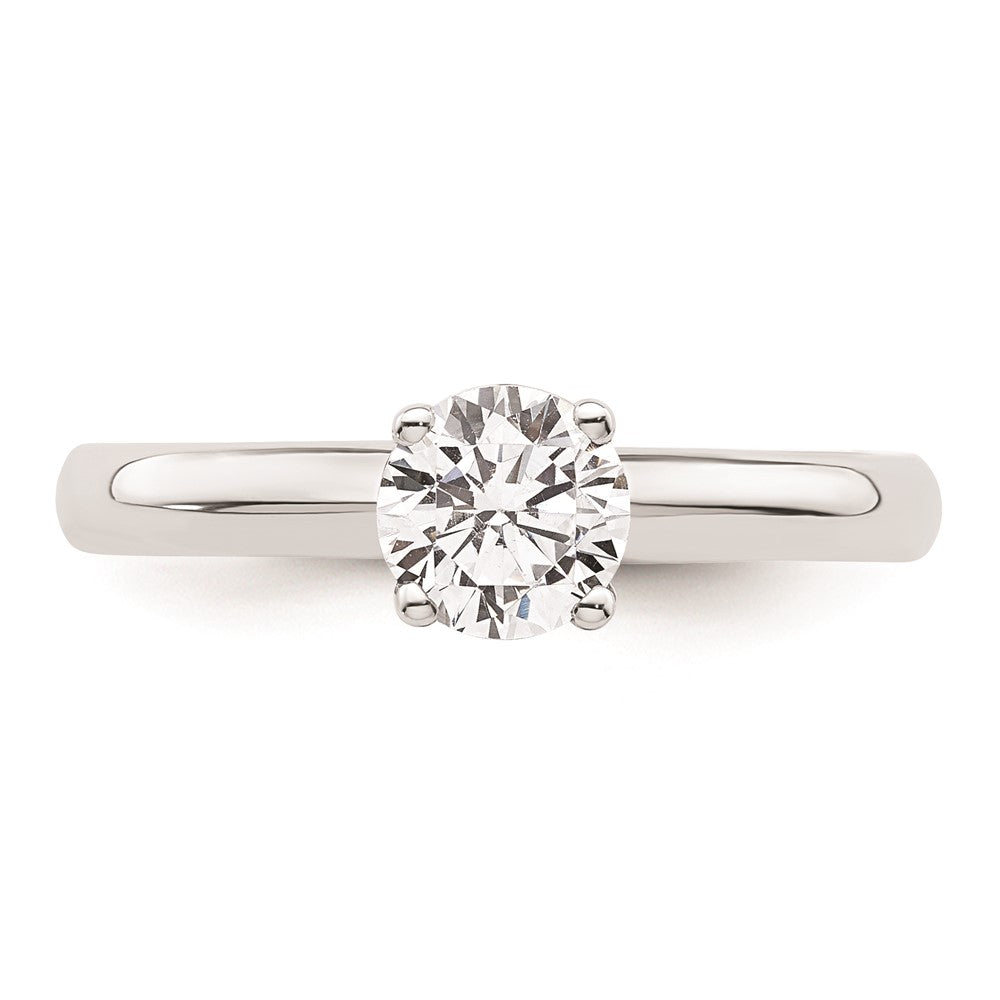 0.75ct. CZ Solid Real 14k White Gold Solitaire Engagement Ring