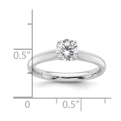 0.75ct. CZ Solid Real 14k White Gold Solitaire Engagement Ring