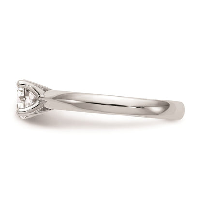 1.00ct. CZ Solid Real 14k White Gold Solitaire Engagement Ring