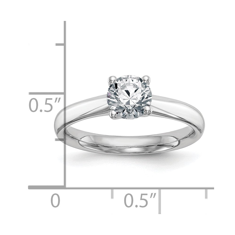 1.00ct. CZ Solid Real 14k White Gold Solitaire Engagement Ring