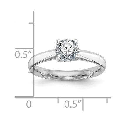 1.00ct. CZ Solid Real 14k White Gold Solitaire Engagement Ring