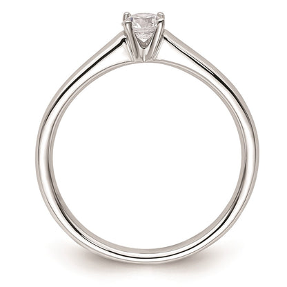 0.25ct. CZ Solid Real 14k White Gold Solitaire Engagement Ring