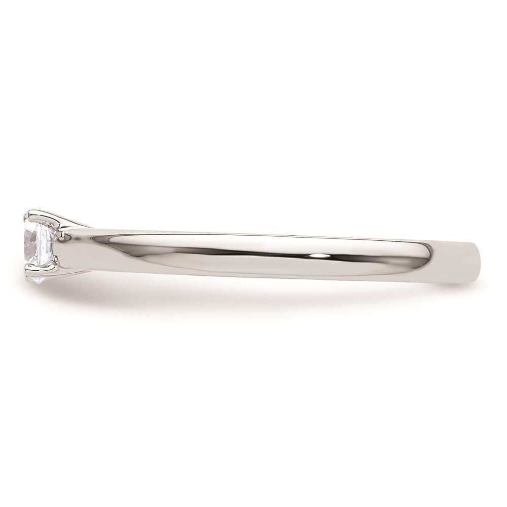 0.25ct. CZ Solid Real 14k White Gold Solitaire Engagement Ring