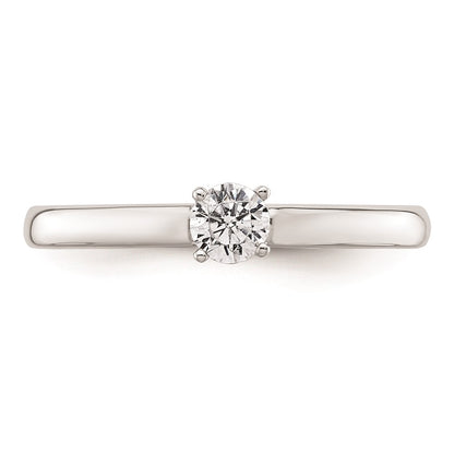 0.25ct. CZ Solid Real 14k White Gold Solitaire Engagement Ring