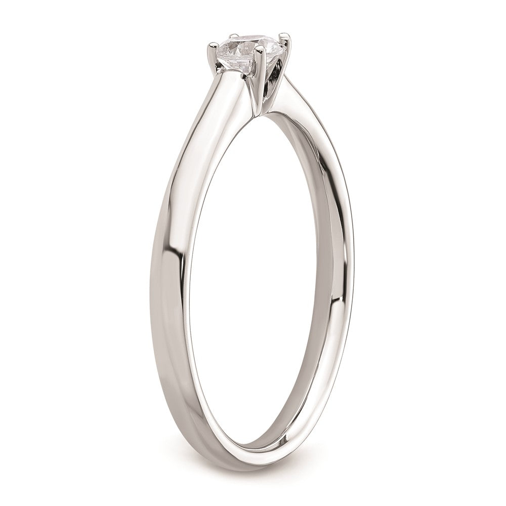 0.25ct. CZ Solid Real 14k White Gold Solitaire Engagement Ring