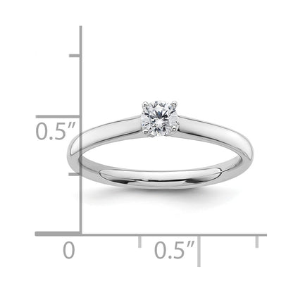 0.25ct. CZ Solid Real 14k White Gold Solitaire Engagement Ring