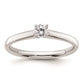 0.25ct. CZ Solid Real 14k White Gold Solitaire Engagement Ring