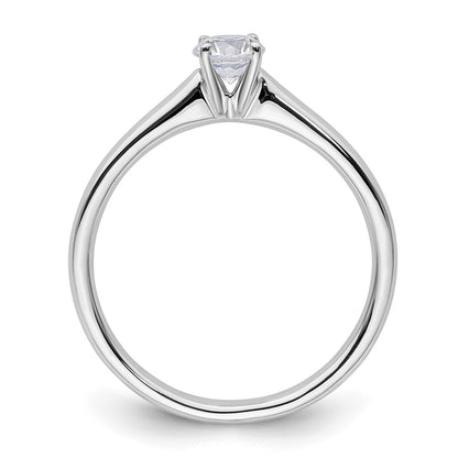 0.33ct. CZ Solid Real 14k White Gold Solitaire Engagement Ring