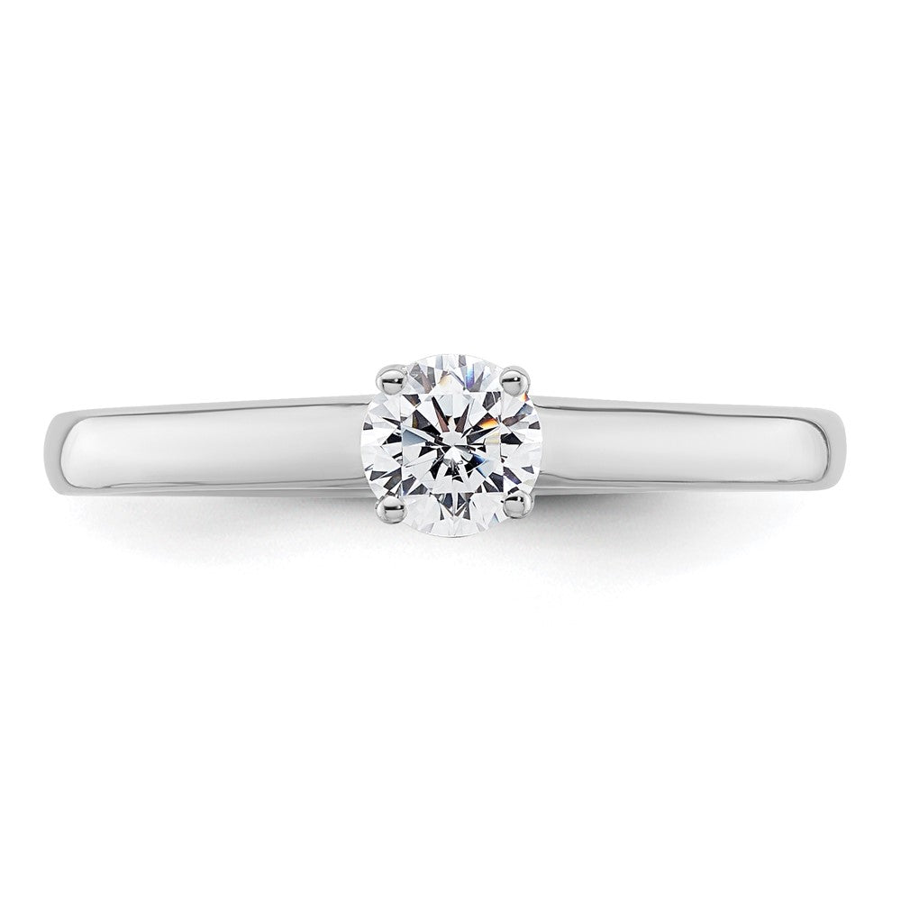 0.33ct. CZ Solid Real 14k White Gold Solitaire Engagement Ring
