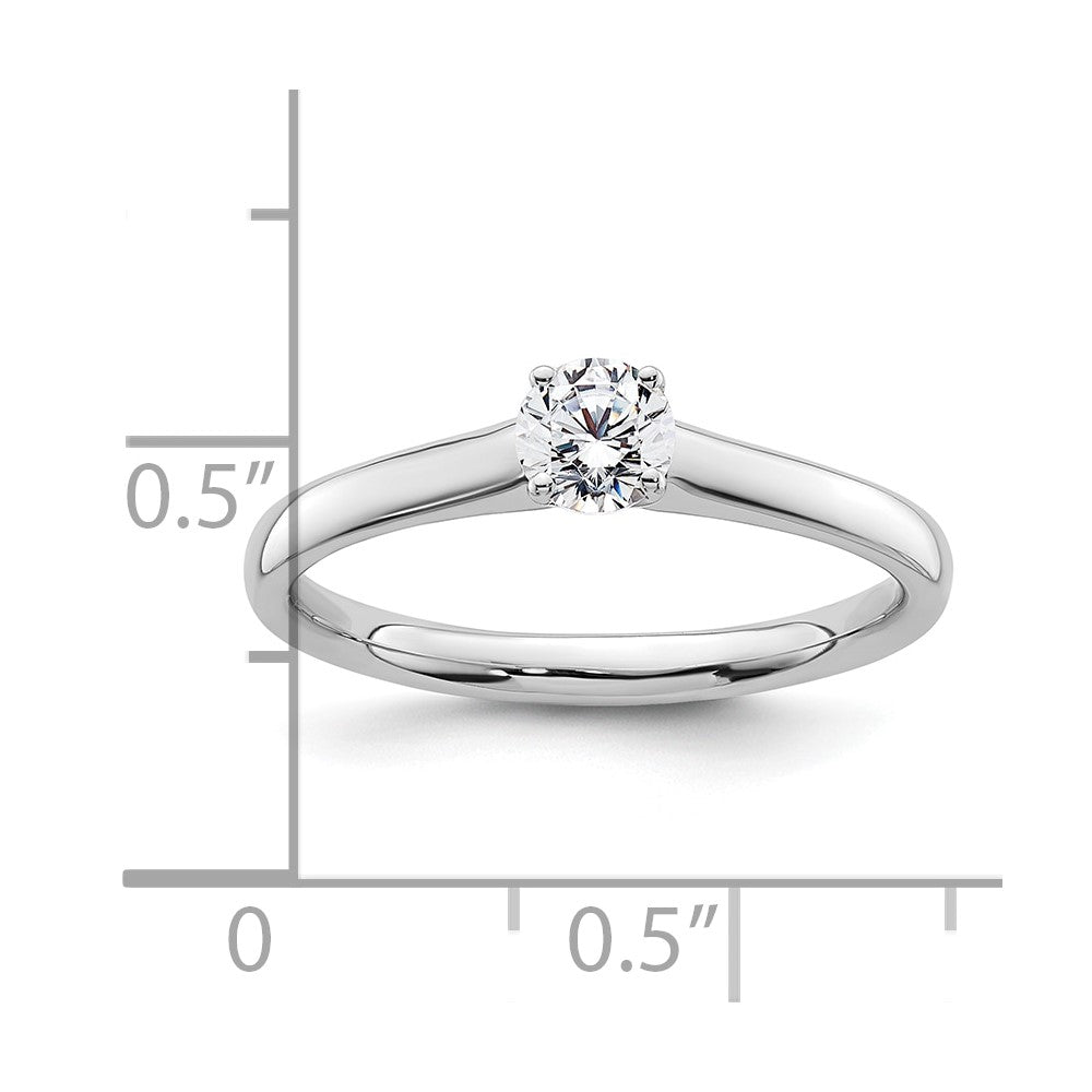 0.33ct. CZ Solid Real 14k White Gold Solitaire Engagement Ring