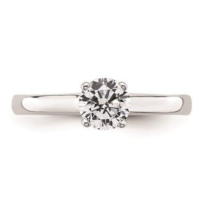 0.75ct. CZ Solid Real 14k White Gold Solitaire Engagement Ring