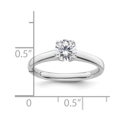 0.75ct. CZ Solid Real 14k White Gold Solitaire Engagement Ring