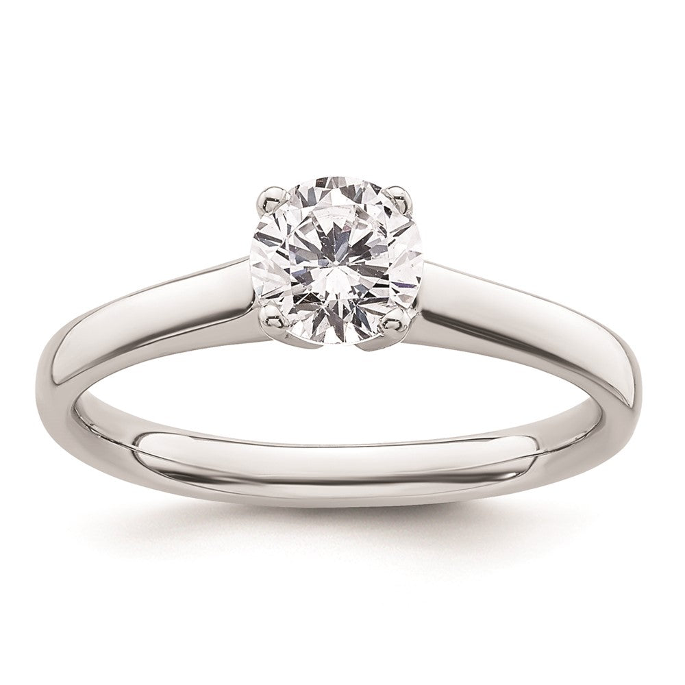 0.75ct. CZ Solid Real 14k White Gold Solitaire Engagement Ring
