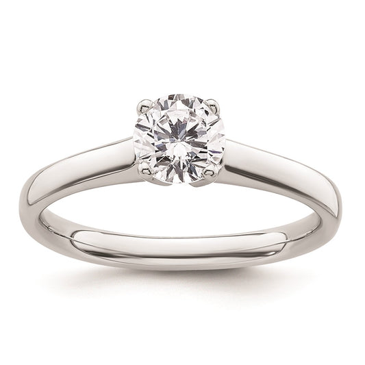 0.75ct. CZ Solid Real 14k White Gold Solitaire Engagement Ring
