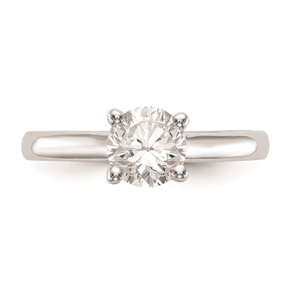 1.00ct. CZ Solid Real 14k White Gold Solitaire Engagement Ring