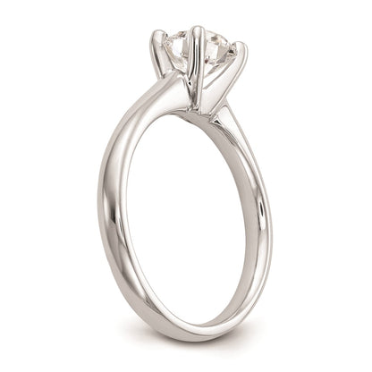 1.00ct. CZ Solid Real 14k White Gold Solitaire Engagement Ring