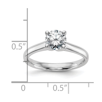 1.00ct. CZ Solid Real 14k White Gold Solitaire Engagement Ring