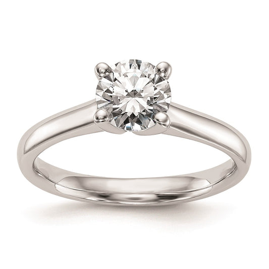 1.00ct. CZ Solid Real 14k White Gold Solitaire Engagement Ring