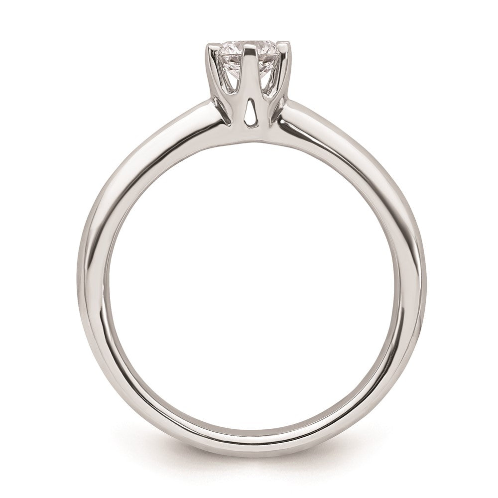 0.33ct. CZ Solid Real 14k White Gold Solitaire Engagement Ring