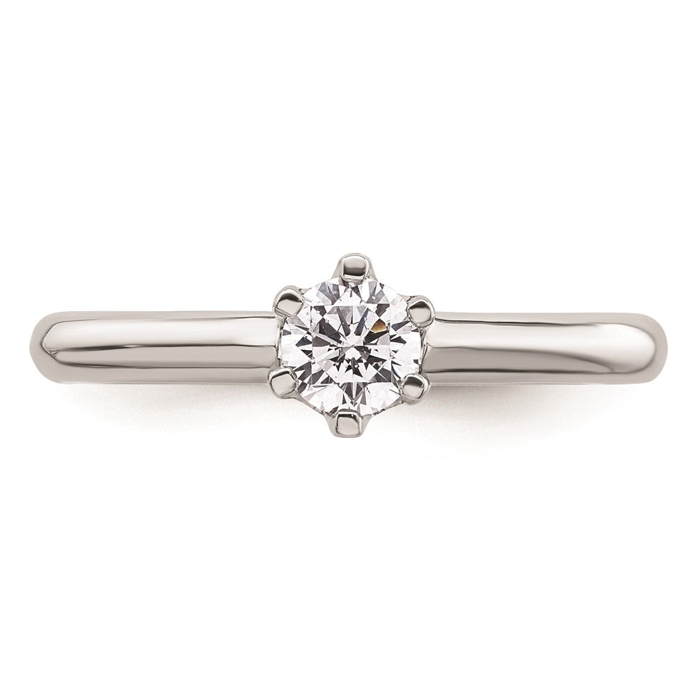 0.33ct. CZ Solid Real 14k White Gold Solitaire Engagement Ring