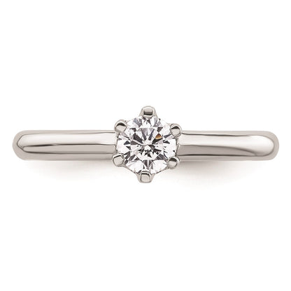 0.33ct. CZ Solid Real 14k White Gold Solitaire Engagement Ring