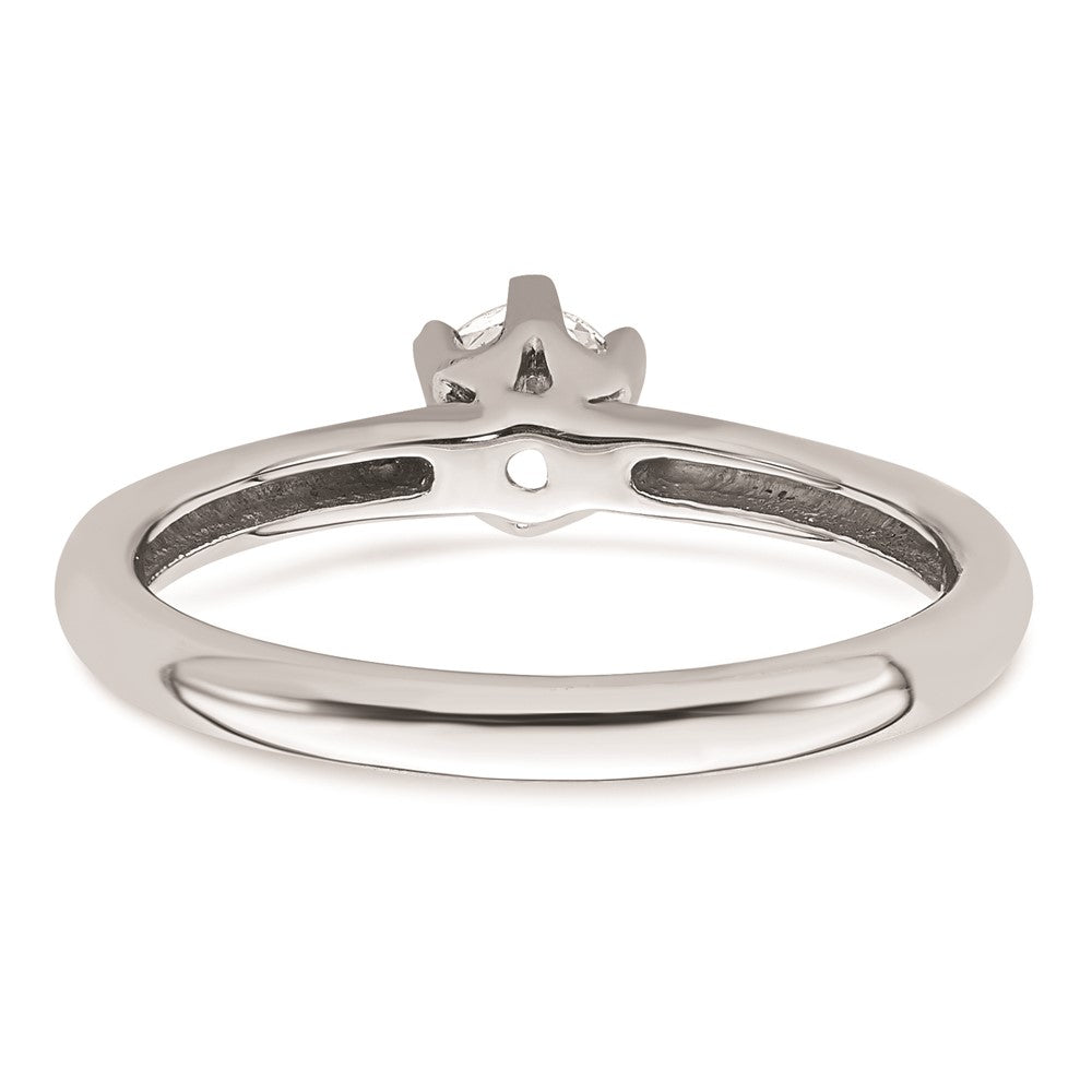0.33ct. CZ Solid Real 14k White Gold Solitaire Engagement Ring