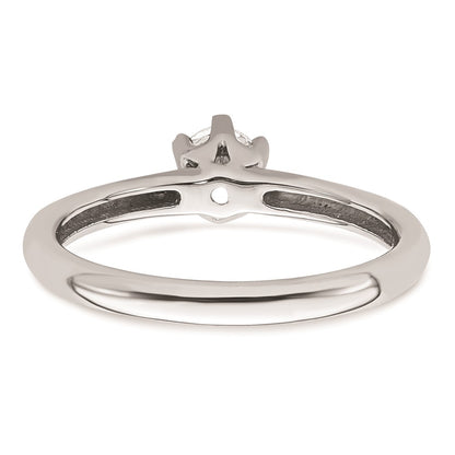 0.33ct. CZ Solid Real 14k White Gold Solitaire Engagement Ring