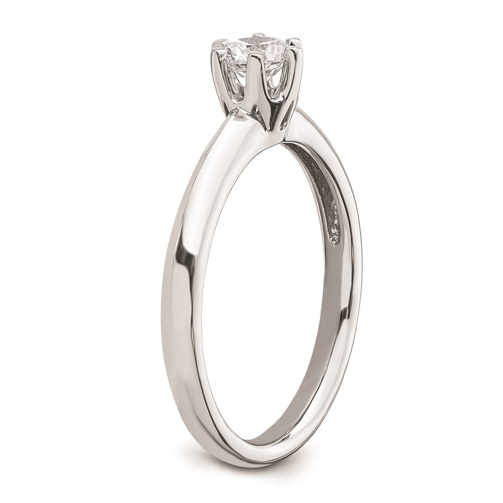 0.33ct. CZ Solid Real 14k White Gold Solitaire Engagement Ring