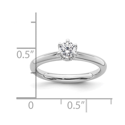 0.33ct. CZ Solid Real 14k White Gold Solitaire Engagement Ring