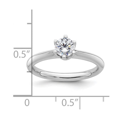 0.50ct. CZ Solid Real 14k White Gold Solitaire Engagement Ring