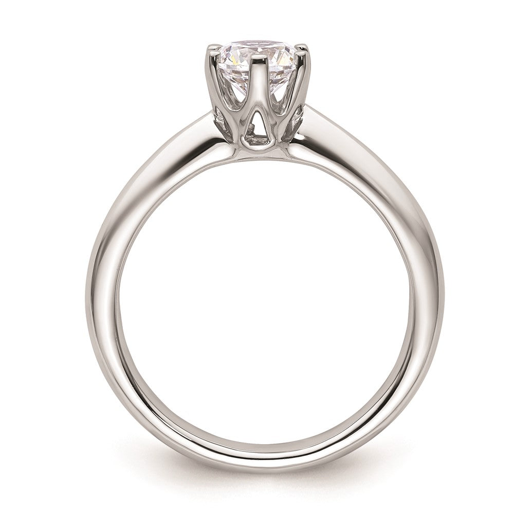 0.75ct. CZ Solid Real 14k White Gold Solitaire Engagement Ring