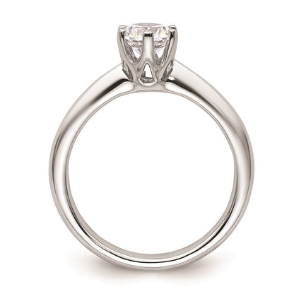 0.75ct. CZ Solid Real 14k White Gold Solitaire Engagement Ring
