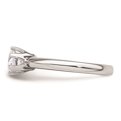 0.75ct. CZ Solid Real 14k White Gold Solitaire Engagement Ring