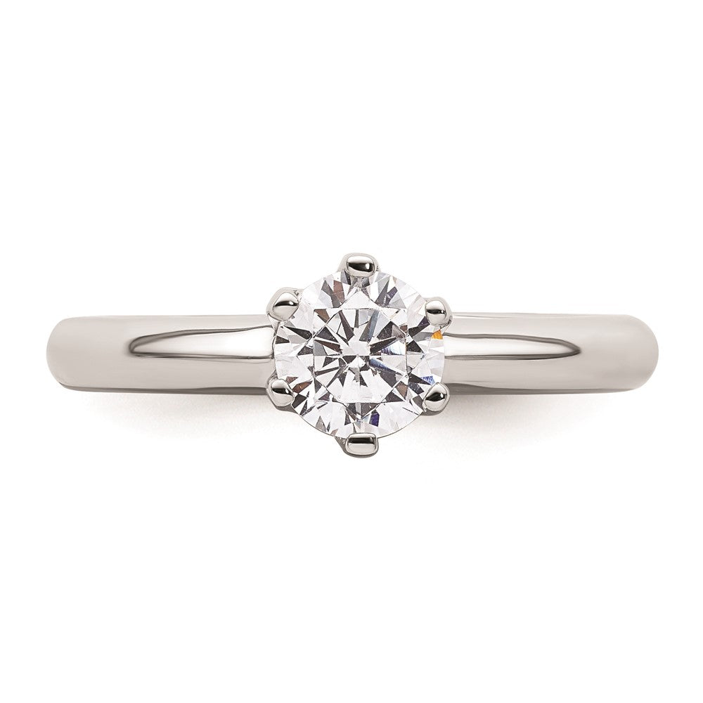 0.75ct. CZ Solid Real 14k White Gold Solitaire Engagement Ring