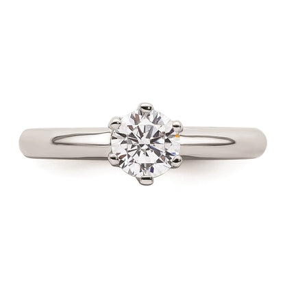 0.75ct. CZ Solid Real 14k White Gold Solitaire Engagement Ring