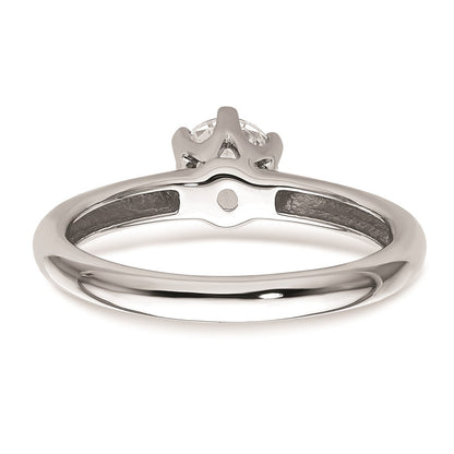 0.75ct. CZ Solid Real 14k White Gold Solitaire Engagement Ring