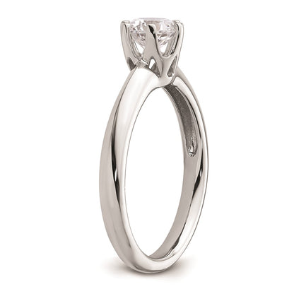 0.75ct. CZ Solid Real 14k White Gold Solitaire Engagement Ring