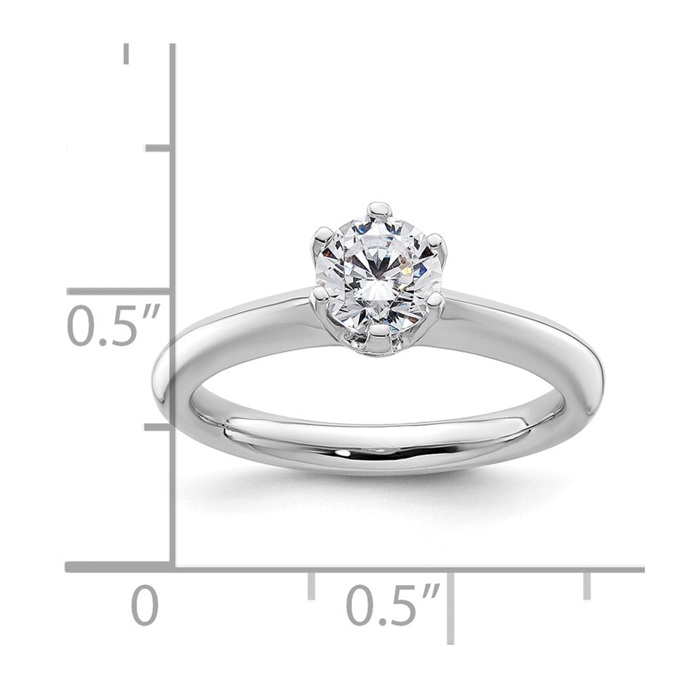 0.75ct. CZ Solid Real 14k White Gold Solitaire Engagement Ring