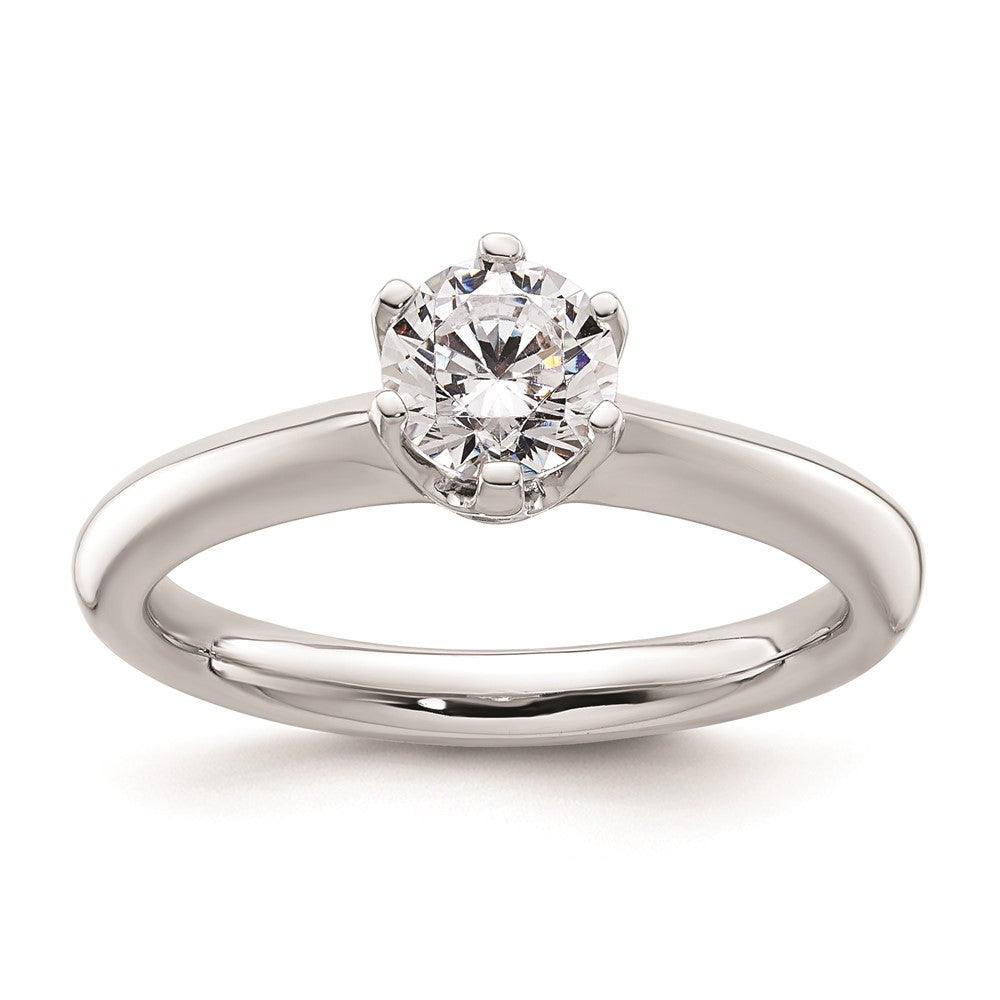 0.75ct. CZ Solid Real 14k White Gold Solitaire Engagement Ring