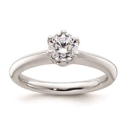 0.75ct. CZ Solid Real 14k White Gold Solitaire Engagement Ring
