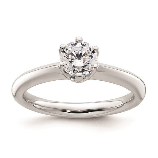 0.75ct. CZ Solid Real 14k White Gold Solitaire Engagement Ring