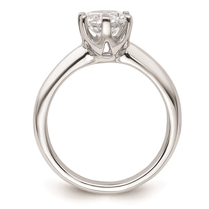 1.25ct. CZ Solid Real 14k White Gold Solitaire Engagement Ring